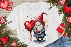 Watercolor valentine Gnome PNG Clipart Product Image 3