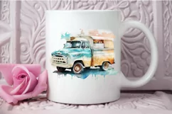 Watercolor Beach Truck PNG Clipart Product Image 3