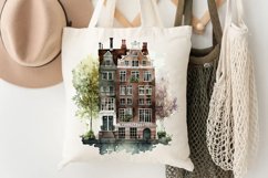 Watercolor Amsterdam Canal House PNG Clipart Product Image 3