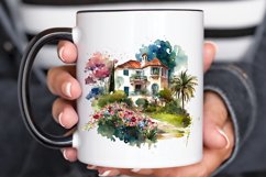 Watercolor House in Flower Garden PNG Clipart Product Image 3