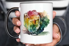Watercolor Raw Tourmaline Crystal PNG Clipart Product Image 3