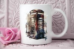 Watercolor Vintage Public Telephone Booth PNG Clipart Product Image 3