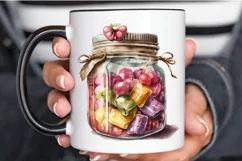 Watercolor Candy in Jar Valentine Day PNG Clipart Product Image 3