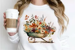 Watercolor Floral Wheelbarrows PNG Clipart Product Image 3