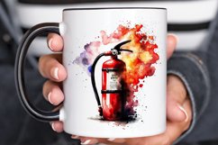Watercolor Fire Extinguisher PNG Clipart Product Image 3