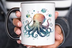 Watercolor Cute Octopus PNG Clipart Product Image 3