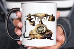 Watercolor Antique Telephone PNG Clipart Product Image 3