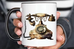 Watercolor Antique Telephone PNG Clipart Product Image 3