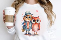 Watercolor Cute Couple Owl PNG Clipart Product Image 3