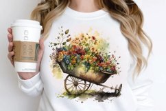 Watercolor Floral Wheelbarrows PNG Clipart Product Image 3