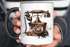 Watercolor Antique Telephone PNG Clipart Product Image 3