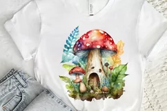 Watercolor Mushrooms Gnome PNG Clipart Product Image 3