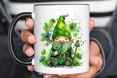 Watercolor St. Patricks Happy Green Gnome PNG Clipart Product Image 3