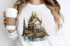 Watercolor Fishing Lodge PNG Clipart Product Image 3