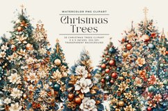 38 Watercolor Christmas Trees Clipart Product Image 1