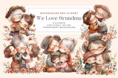 Watercolor We Love Grandma Clipart Product Image 1