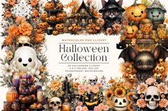 69 Watercolor Halloween Collection Clipart Product Image 1