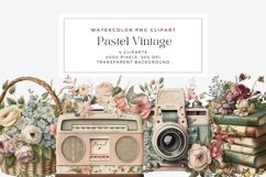 4 Watercolor Pastel Vintage Clipart Product Image 1