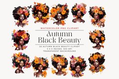 28 Watercolor Autumn Black Beauty Clipart Product Image 1