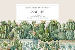 4 Watercolor Cactus Clipart Product Image 1