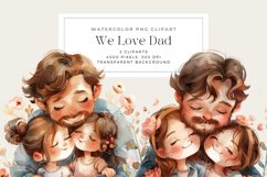 Watercolor We Love Dad Clipart Product Image 1