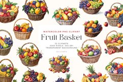 Watercolor Fruit Basket Clipart Bundle Product Image 1