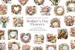 Watercolor Mother’s Day Flowers Clipart Bundle Product Image 1