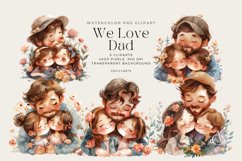 Watercolor We Love Dad Clipart Bundle Product Image 1