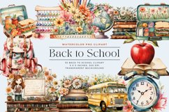 53 Watercolor Back to School Clipart Product Image 1