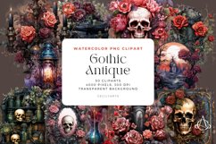 Watercolor Gothic Antique Clipart Bundle Product Image 1