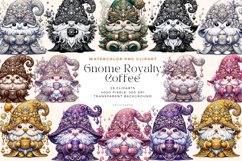 29 Watercolor Gnome Royalty Coffee Clipart Product Image 1