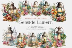 24 Seaside Vintage Flowers Watercolor Clipart Product Image 1