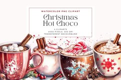 4 Watercolor Christmas Hot Choco Clipart Product Image 1