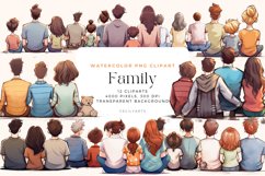 12 Watercolor Family Cliparts Product Image 1