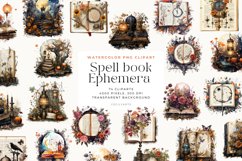 Watercolor Spell Book Ephemera Clipart Bundle Product Image 1