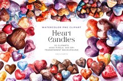 Watercolor Heart Candies Clipart Bundle Product Image 1