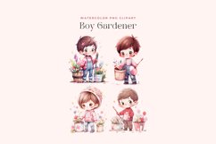Watercolor Boy Gardener Clipart Product Image 2
