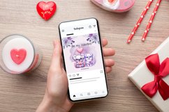 3 Watercolor Cute Pastel Valentine Animals Clipart Product Image 2