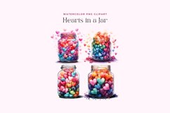 Watercolor Hearts in a Jar Clipart Product Image 2