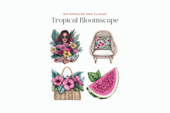 Watercolor Tropical Bloomscape Cliparts Product Image 2