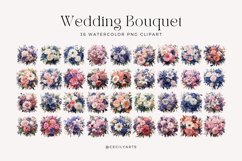 Watercolor Wedding Bouquet Clipart Bundle Product Image 2