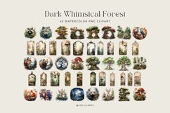 Watercolor Dark Whimsical Forest Clipart Product Image 2