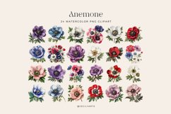 Watercolor Anemone Clipart Bundle Product Image 2