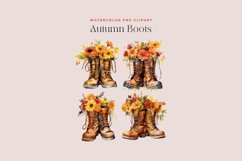 4 Watercolor Autumn Boots Clipart Product Image 2