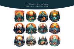 27 Watercolor Camping Clipart Product Image 2