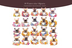 19 Watercolor Teacup French Bulldog Clipart Product Image 2