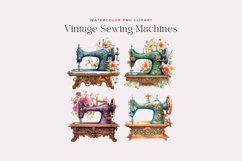 4 Watercolor Sewing Machines Clipart Product Image 2