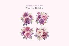 4 Watercolor Mauve Dahlia Clipart Product Image 2