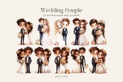 Watercolor Cute Wedding Couple Clipart Bundle Product Image 2