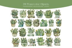 50 Watercolor Cactus Clipart Product Image 2